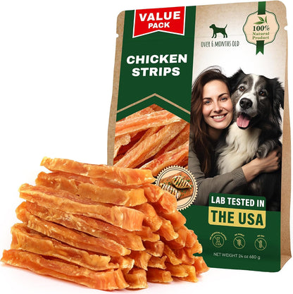 Beloved Pets Dog Chicken Treats Jerky Strips 10.6 Oz - Human Grade Meat Sticks - Natural Pet Dried Snacks Rawhide - Free - Long Lasting Chews for Large & Small Dogs9