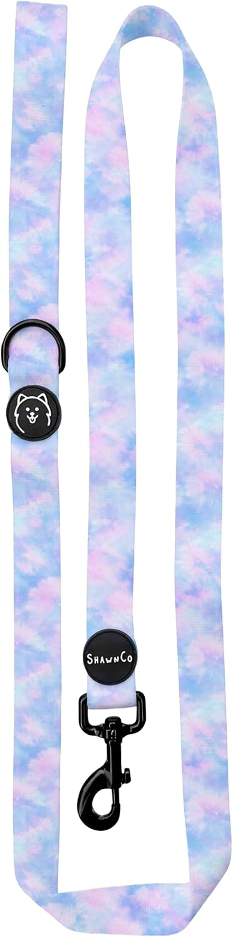 shawnco-dream-walk-dog-leash-premium-nylon-pet-leash-with-soft-neoprene-handle-for-small-medium-and-large-dogs-icy-lilac-m-l-6ft-w-2-handles