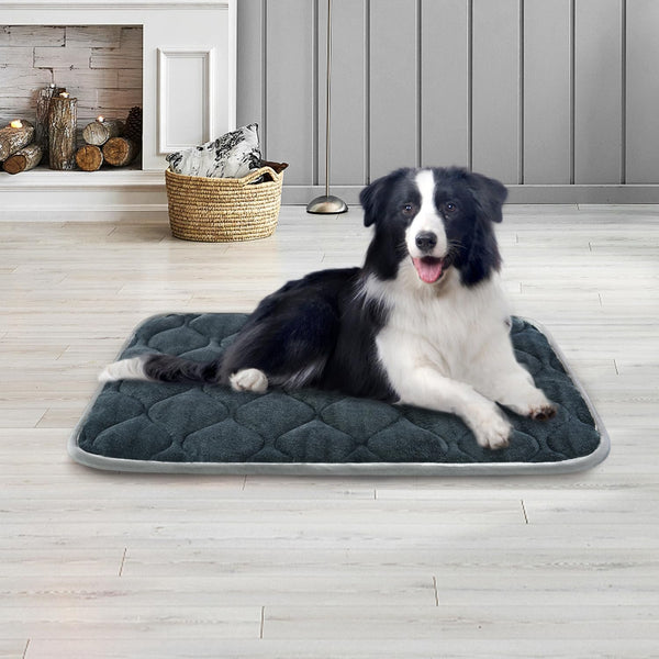 Furrybaby Dog Bed Mat Flat Crate Mat with Anti-Slip Bottom Machine Washable Pet Kennel Pad for Dog Sleeping (XS 22X13'', Grey Mat)2
