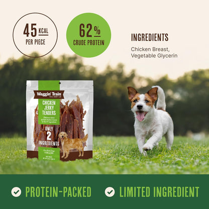 Waggin' Train Chicken Jerky Dog Treats, Made with 100% Real Chicken Breasts, Only Two All-Natural Ingredients, Great High Protein Dog Treat, Easily Digestible for Big or Small Dogs, 30 Oz. Pouch3