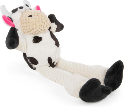 Godog Checkers Fat Rooster Squeaky Plush Dog Toy, Chew Guard Technology - White, Large12