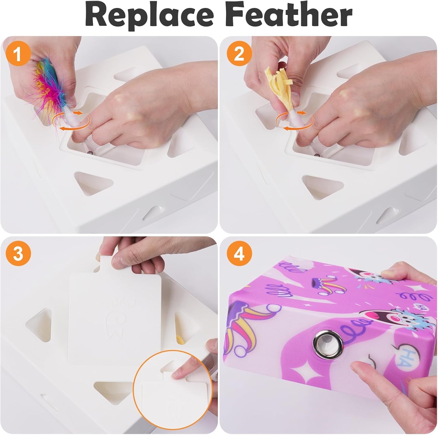 interactive-cat-toys-migibox-for-indoor-bored-cats-automatic-pop-out-feathers-from-7-holes-randomly-motion-activated-usb-rechargeable-purple-skin