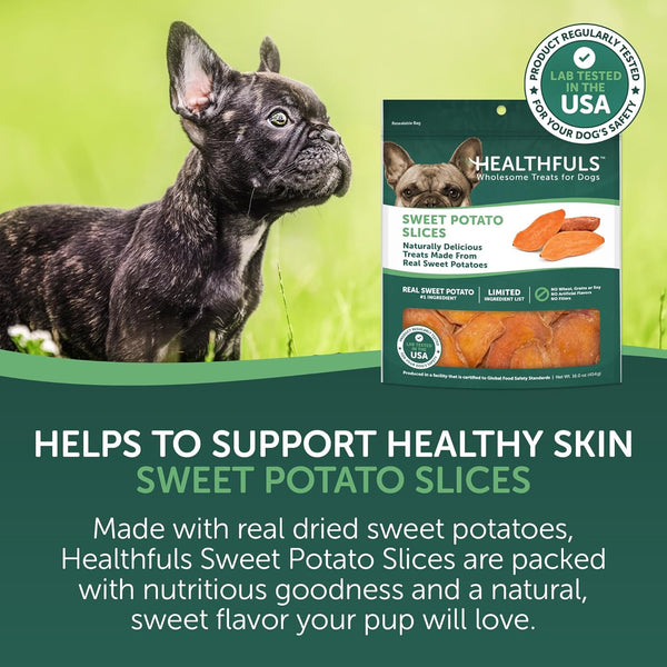 Healthfuls Sweet Potato Slices Healthy Dog Treats – Limited Ingredient, Grain Free, Made from Real Dried Sweet Potatoes, 16 Oz3