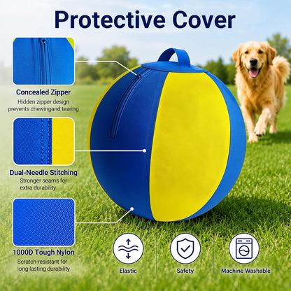 18 Inch Bite Resistant Herding Ball for Dogs, Aussies and Labs | 1000D Nylon Cover, Industrial-Grade Spiral Rubber Bladder, Anti-Burst Build, Lightweight, Easy to Clean, Elastic Bounce5