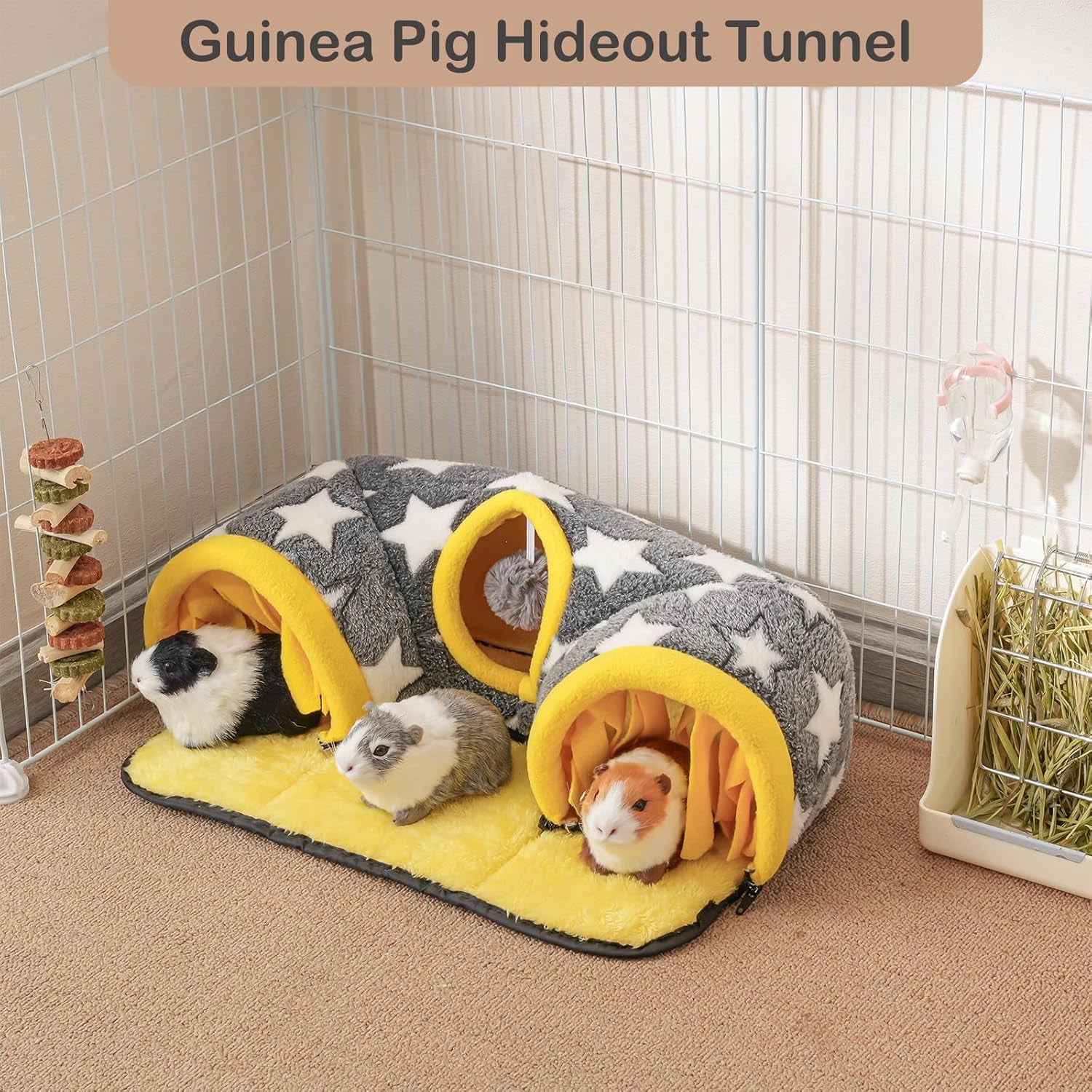avont-guinea-pig-tunnel-small-animal-hideaway-tube-toy-cozy-plush-tunnel-for-guinea-pigs-and-small-pets-with-non-slip-bottom-and-2-in-1-design-in-medium-size-starry