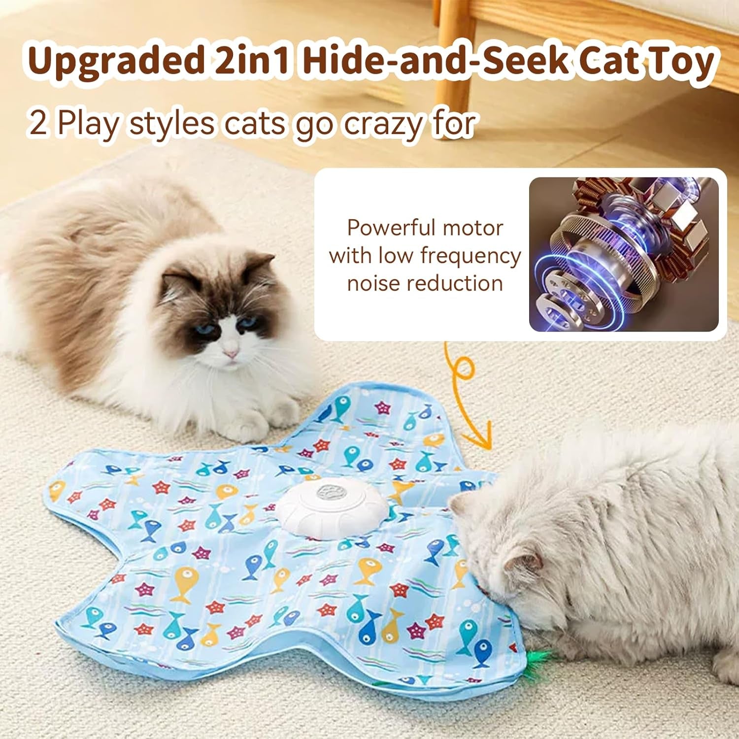 interactive-touch-activated-hide-and-seek-cat-toys-for-indoor-cats-blue-rechargeable-automatic-moving-concealed-wand-feather-real-bird-squeaky