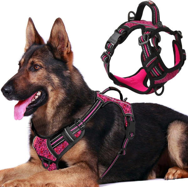 BARKBAY Dog Harness No Pull with ID Tag Pocket - Heavy Duty, Reflective, Easy Control for Large Dogs(Blue,L)64