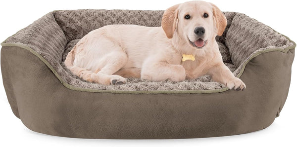 JOEJOY Rectangle Dog Bed for Large Medium Small Dogs - Washable Orthopedic Sofa Bed, Soft Breathable Puppy & Pet Cuddler, Durable Calming Dog Bed with Anti-Slip Bottom, Multiple Sizes, Beige28