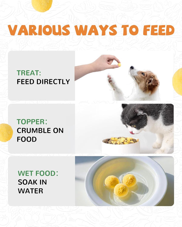 PAWUP Freeze Dried Quail Egg Yolk Pet Treats, Freeze-Dried Pet Food for Dogs, Cats, Pure Fresh Ingredient, 4.2 Oz, Rawhide Free, Gluten&Grain Free6