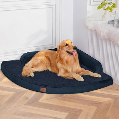 MEKIY Orthopedic Waterproof Dog Bed with Sides for Extra Large Sizes Dogs | Egg Crate Foam, Waterproof Liner, Anti-Slip Bottom, Space-Saving, Perfect for Corners and Sofa Edges, 40 X 40 Inch18