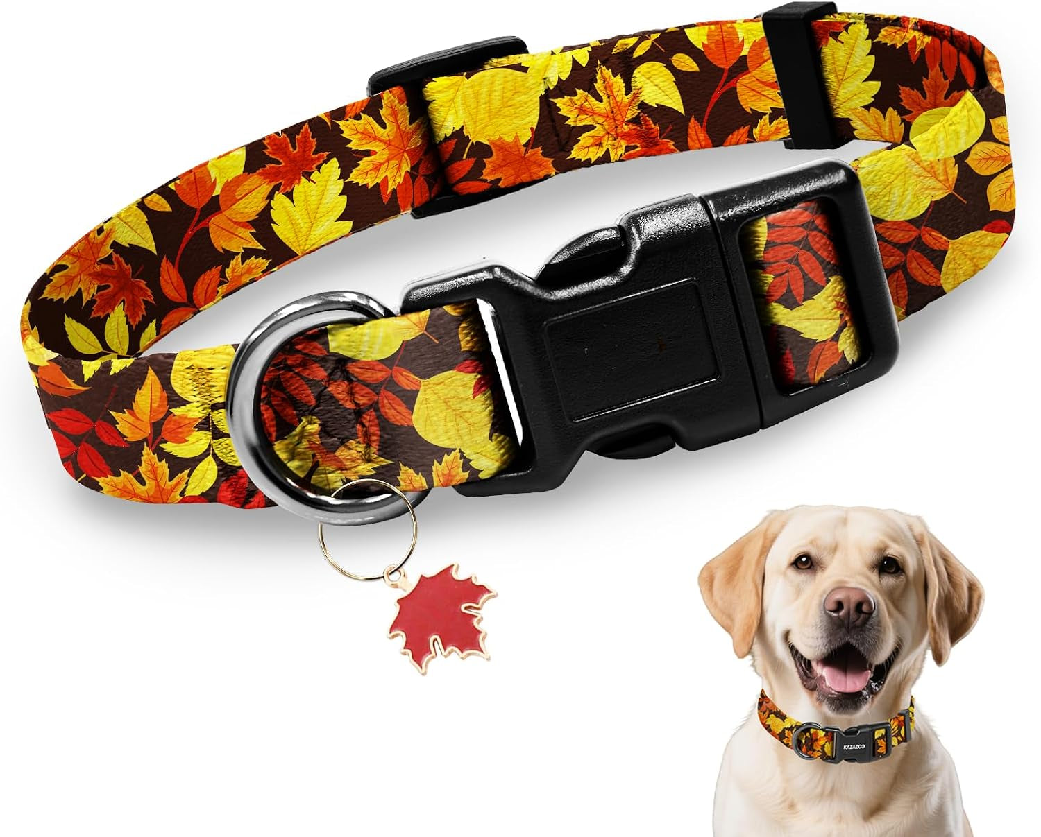 kazazoo-dog-collar-cute-and-soft-nylon-puppy-collar-girl-dogs-adjustable-purple-dog-collars-for-medium-dogs-purple-flowers-m