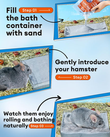 Chinchilla Dust Bath - Gentle Powder for Hamsters & Gerbils, 18Oz | Natural Sand Bath for Healthy Fur. Safe for Chinchillas, Hamsters, Gerbils & Small Pets. Gentle, Premium Dusting Powder.5