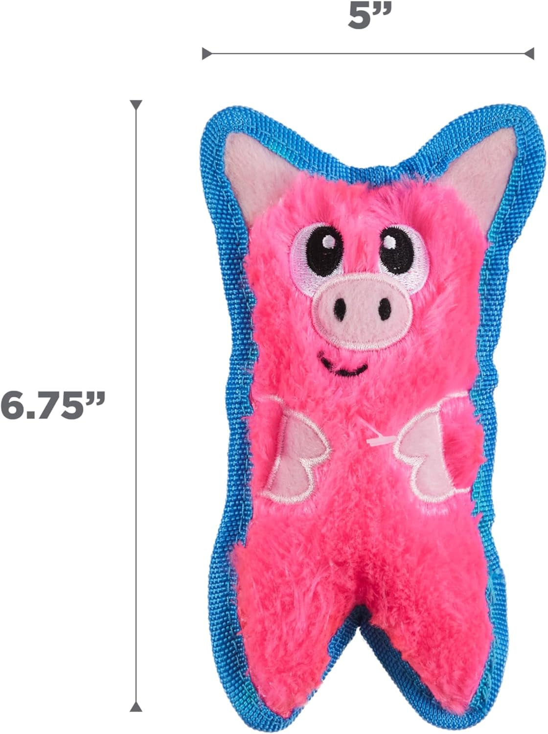 outward-hound-durablez-minis-squeaky-plush-dog-toy-no-stuffing-for-less-mess-interactive-tough-jumbo-squeaker-puppies-small-dogs-pig-6-8