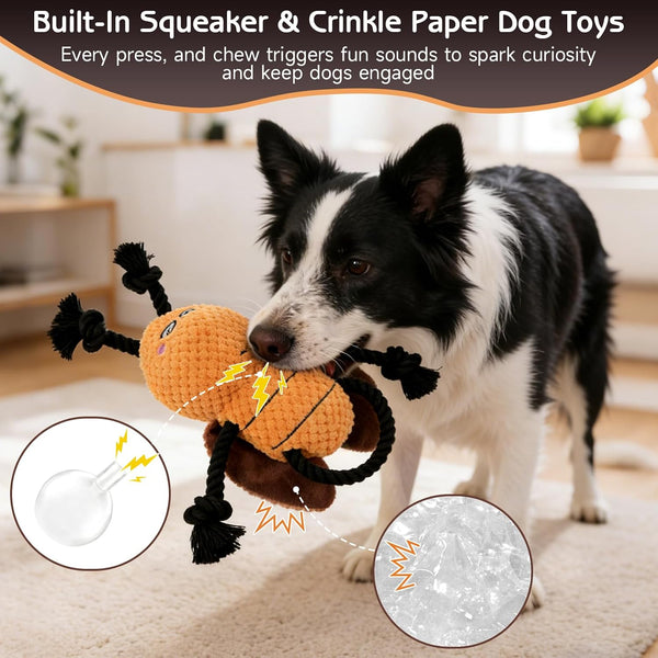 Yipetor Cockroach Squeaky Dog Toy, Puppy Rope Chew Toy for Medium Dogs | anti Boredom, Tug of War, Machine Washable, Teeth Cleaning, Crinkle Paper, Plush Toy, Separation Anxiety2