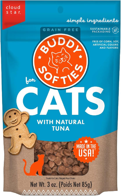 Buddy Biscuits Soft & Chewy Grain Free Cat Treats, Tuna, 3 Oz. Pouch1