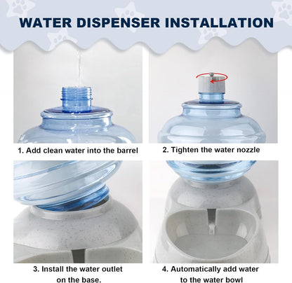 3 Gallon Large Dog Water Dispenser, Automatic Gravity Pet Waterer Station for Large Dogs and Multiple Pets, Indoor/Outdoor Dog Water Bowl with Anti-Slip Base, Bpa-Free, Grey6