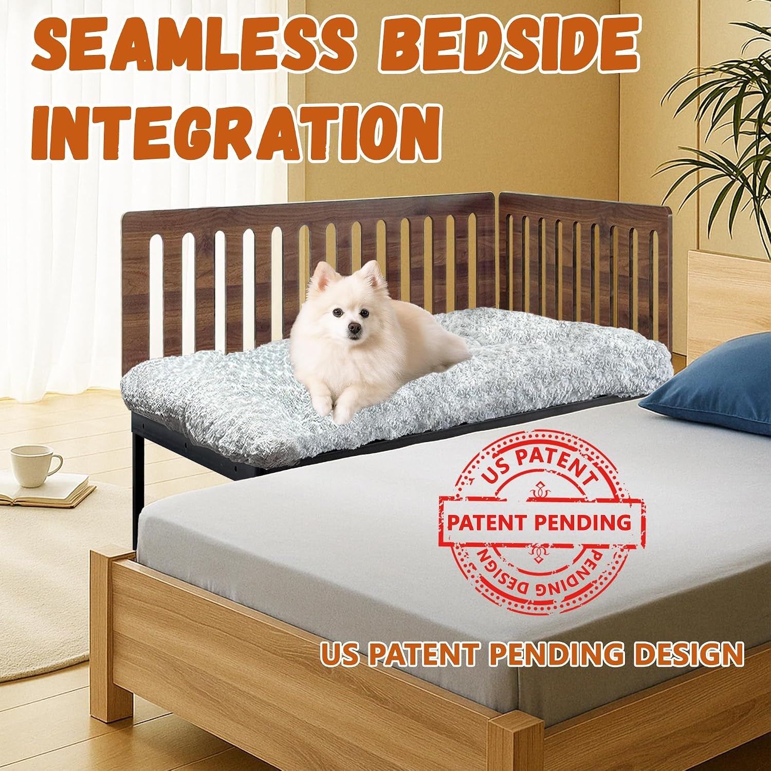 beside-dog-bed-2-panels-adjustable-height-dog-bunk-beds-25-5-x18-metal-dogs-bed-frame-with-cushion-medium