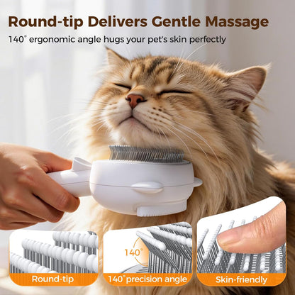 Self Cleaning Shedding Steam Cat Brush, Silicone Scraper Included | Dog Brush, Primecat, Cat Brushes for Shedding, USB Rechargeable, for Grooming & Haired Pets, Dogs & Cats, White5