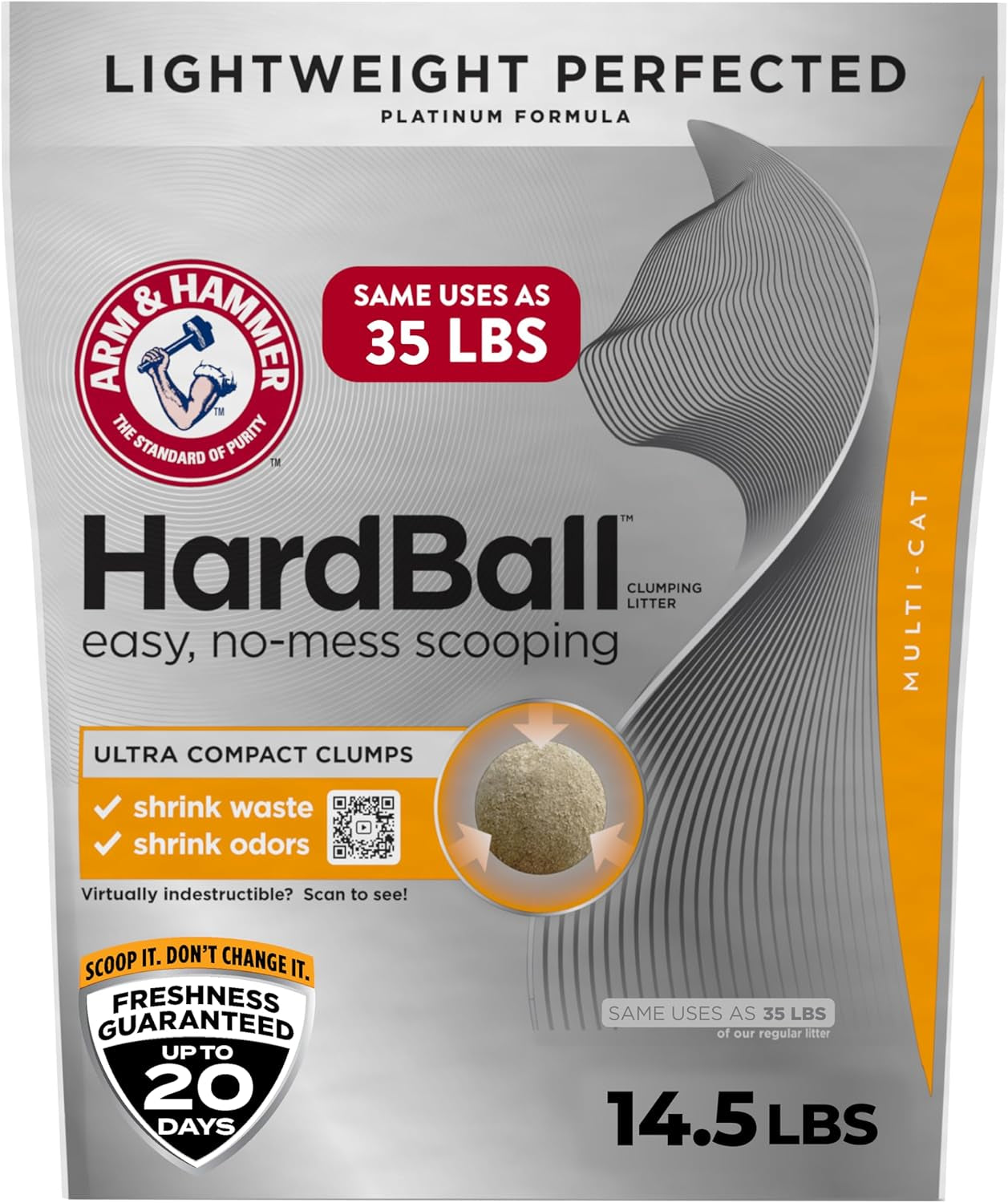 arm-hammer-hardball-clumping-cat-litter-garden-bloom-14-5-lbs-lightweight-5-in-1-24-7-odor-control-easy-clean-up-non-clay-formula-99-9-dust-free-multi-cat