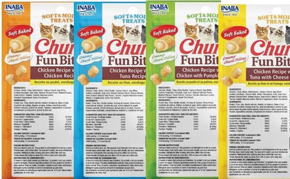 INABA Churu Fun Bites for Cats, Soft & Chewy Baked Chicken Wrapped Filled Cat Treats with Taurine, 0.42 Ounces Each Tetra, 12 Tetras, 4 Flavor Variety Pack2