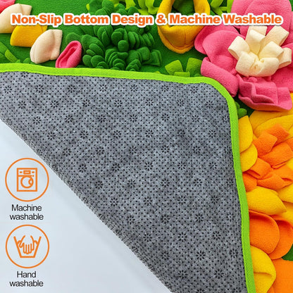 Rabbit Foraging Mat, 20"X20" Pet Snuffle Mat Interactive Snuffle Feeding Toy for Rabbits Guinea Pigs Chinchillas, Washable Pet Feed Game Bunny Toys to Stimulate Natural Foraging Skills4