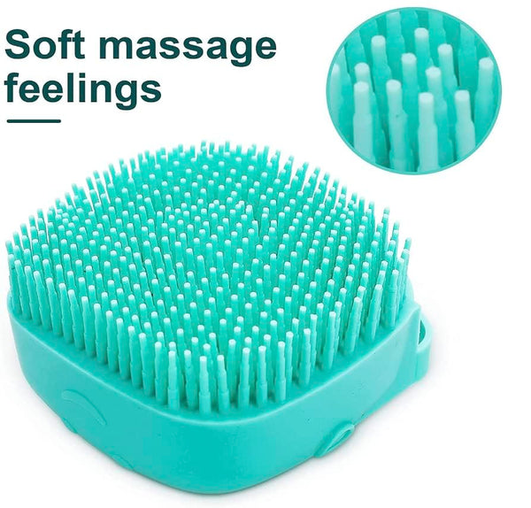 Pet Bath Massage Brush Puppy Dog Cat Grooming Cleaning Soft (Blue)7