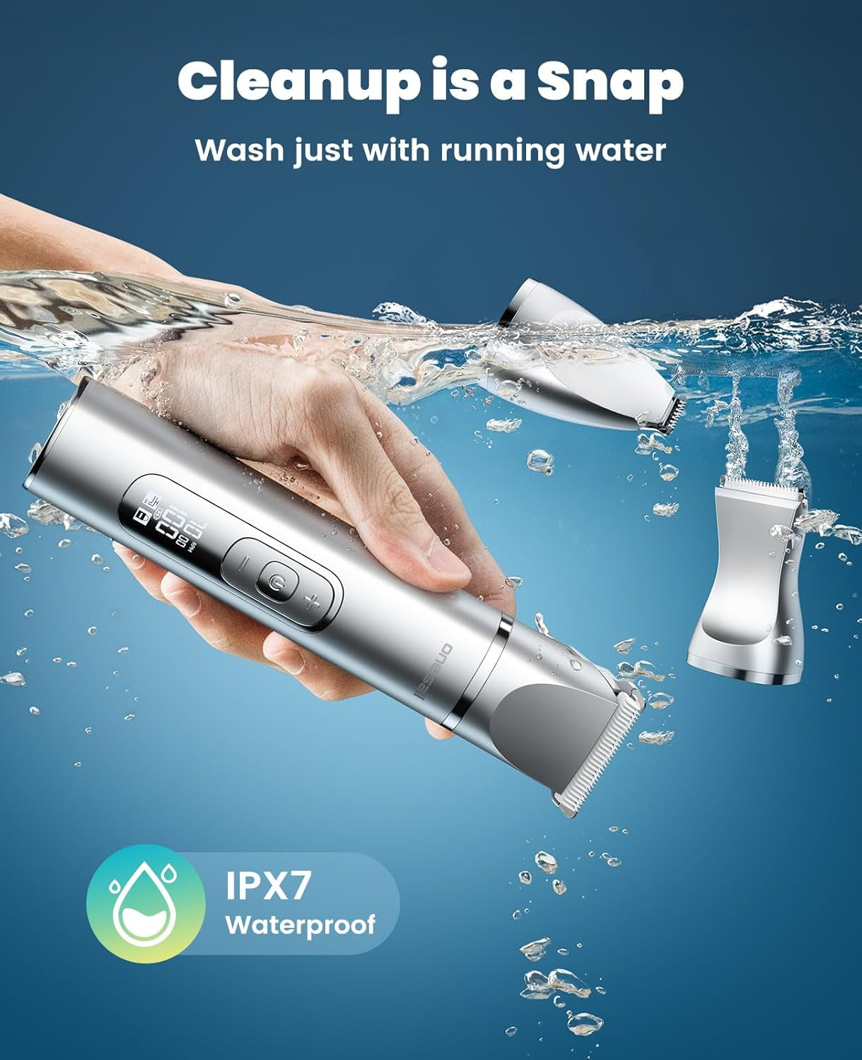 oneisall-4-in-1-dog-grooming-kit-with-lcd-display-paw-hair-trimmer-nail-grinder-rechargeable-cordless-low-noise-ipx7-waterproof-3-speeds-pet-grooming-clippers