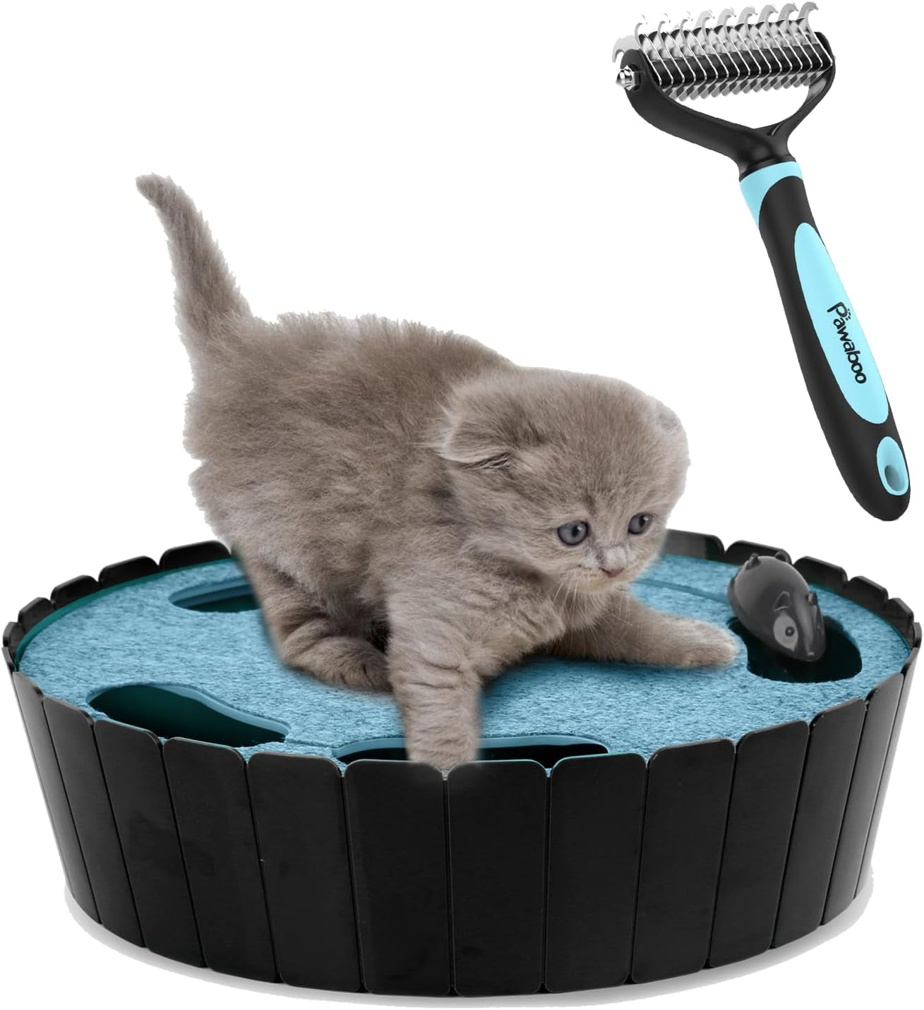 pawaboo-interactive-cat-toy-with-running-mouse-electronic-motion-cat-toy-automatic-teaser-for-indoor-cats-pop-and-play-hide-seek-cat-toys-hunting-mouse-for-pet-cat-kitten-play-fun-exercise-green
