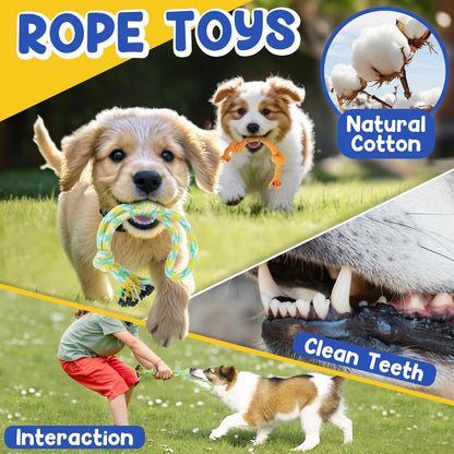 Puppy Toys for Teething, 9 Pack Interactive Dog Toys for Small Dogs, Puppy Chew Toys for Boredom with Rope Toys, Treat Ball and Cute Squeaky Toys4