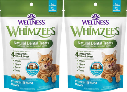 Wellness WHIMZEES Cat Dental Treats, Freshens Breath, Chicken and Salmon Flavor, 4.5 Oz Bag11