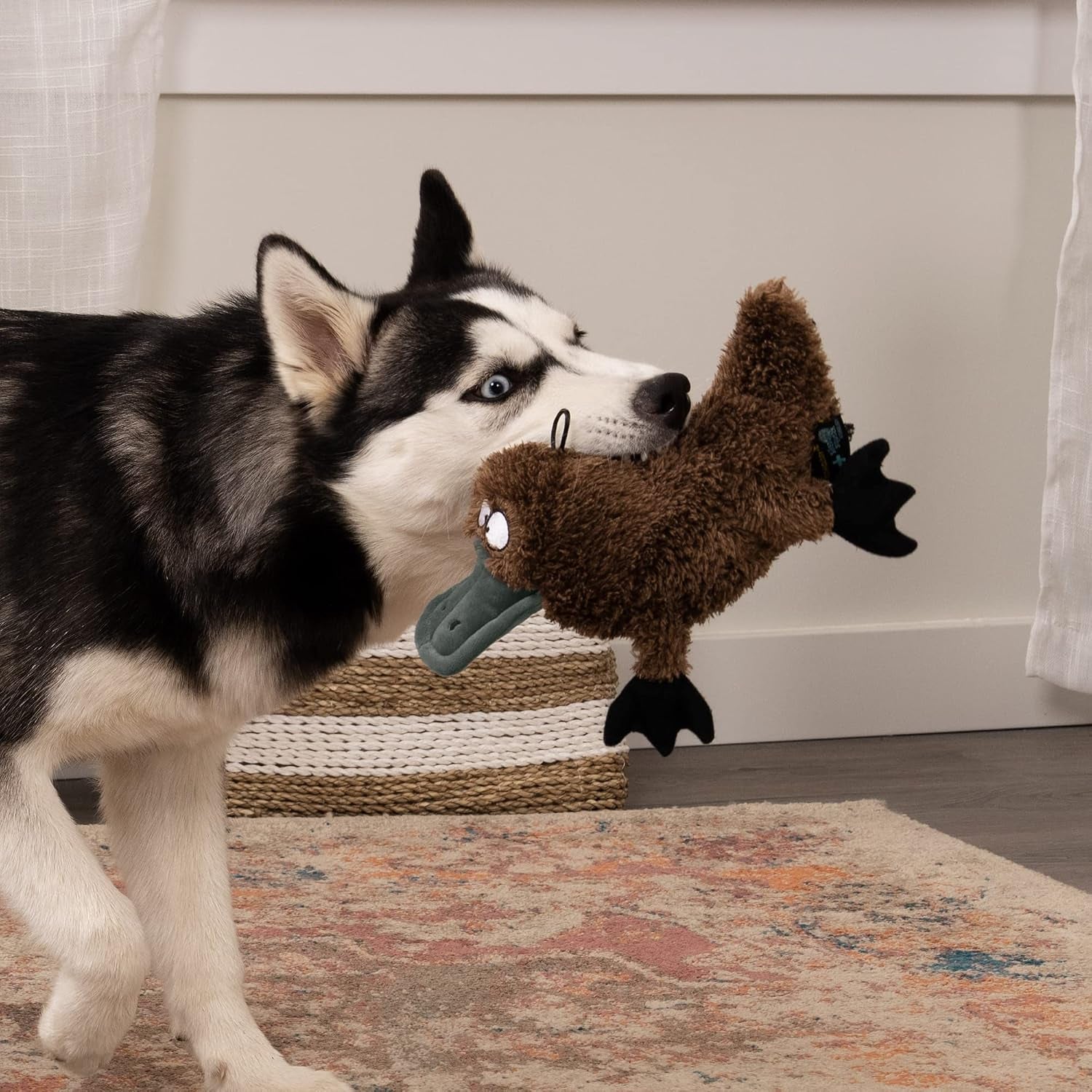 trustypup-strong-n-silent-platypus-silent-squeak-plush-dog-toy-chew-guard-technology-brown-large