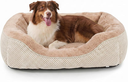 INVENHO Medium Dog Beds for Medium Dogs Washable, Rectangle Dog Bed Medium Size Dog, Orthopedic Dog Bed, Warming Soft Calming Sleeping Puppy Bed Durable Pet Bed with Anti-Slip Bottom M(30"X24"X9")16
