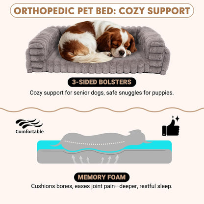 Bedside Dog Bed Adjustable Elevated Bunk Lounge Dog Bed Attach to Human Bed | Dog & Cats Window Perch, 25"X18" Metal Frame Pet Bedside Co-Sleeper with Thick Supportive Cushion Mattress & Washable Cover5