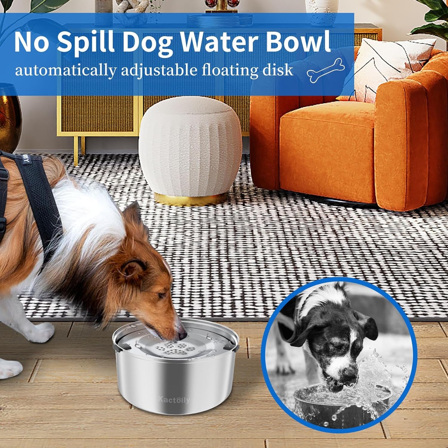 kactoily-3l-101oz-large-capacity-dog-water-bowl-stainless-steel-no-spill-dog-bowls-slow-drinking-dog-water-feeder-dispenser