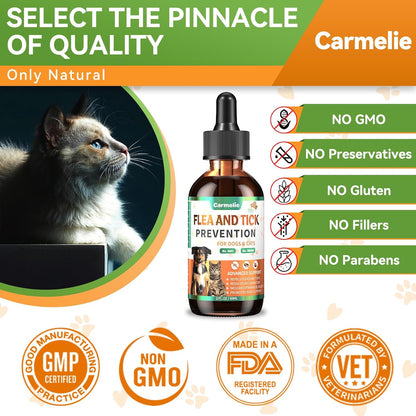 Oral Flea and Tick Prevention for Dogs and Cats with Vitamin 60Ml- Bacon | Dog & Cat Flea and Tick Defense, Cat Flea Drops Supplements with Natural Ingredients, Skin & Coat Supports, All Breeds & Ages6