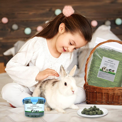 Timothy Hay Cubes, 6Oz Small Pet Feed | 100% Natural Timothy Hay Cubes, Specially for Rabbits, Sulcata Tortoises, Guinea Pigs6