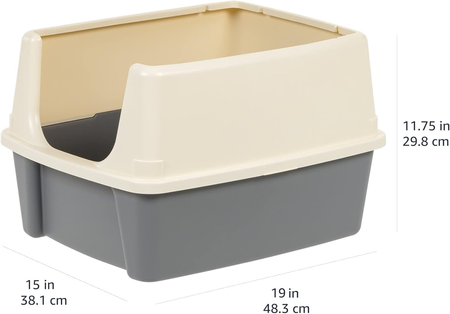 amazon-basics-large-cat-litter-box-with-high-sides-open-top-for-easy-access-includes-scoop-with-storage-19-x-15-x-11-75-grey-beige