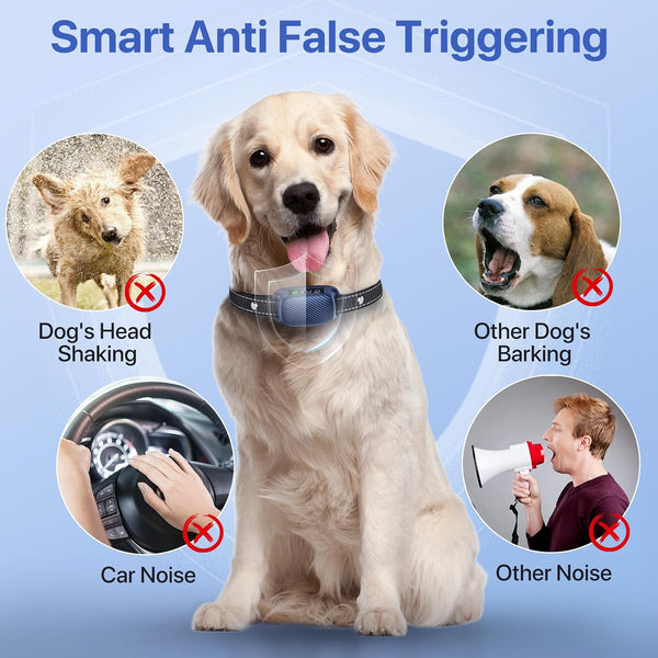 Dog Bark Collar, Automatic Bark Collar with 8 Sensitivity Levels,Smart Waterproof No Bark Collar with Beep Vibration Modes, Rechargeable anti Barking Collars for Large Medium Dogs-K046