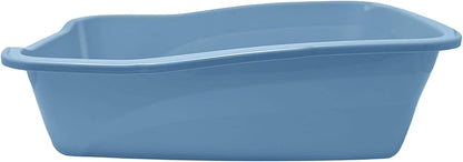 Large Open Top Cat Litter Pan Low Entry Sides Stain & Odor Resistant High-Impact Plastic Litter Box for Kittens, Senior & Arthritic Cats Multi Cat Household, Usa-Made Blue Eco Recycled Pet Toilet Tray7