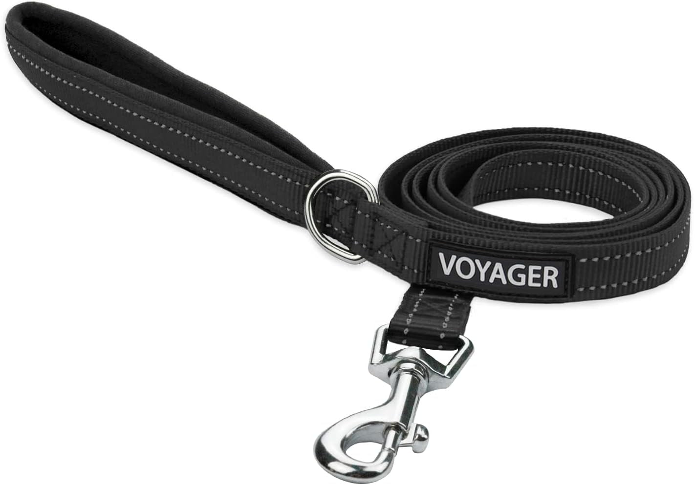 best-pet-supplies-voyager-nylon-dog-leash-fuchsia-small-5ft-in-length-5-8-in-width-reflective-soft-neoprene-handle-heavy-duty-metal-clips-for-running-walking-training