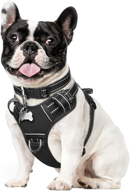 Dog Harness No Pull, Pet Harnesses with Dog Collar, Adjustable Reflective Oxford Outdoor Vest, Front/Back Leash Clips for Small, Medium, Large, Extra Large Dogs, Easy Control Handle for Walking18