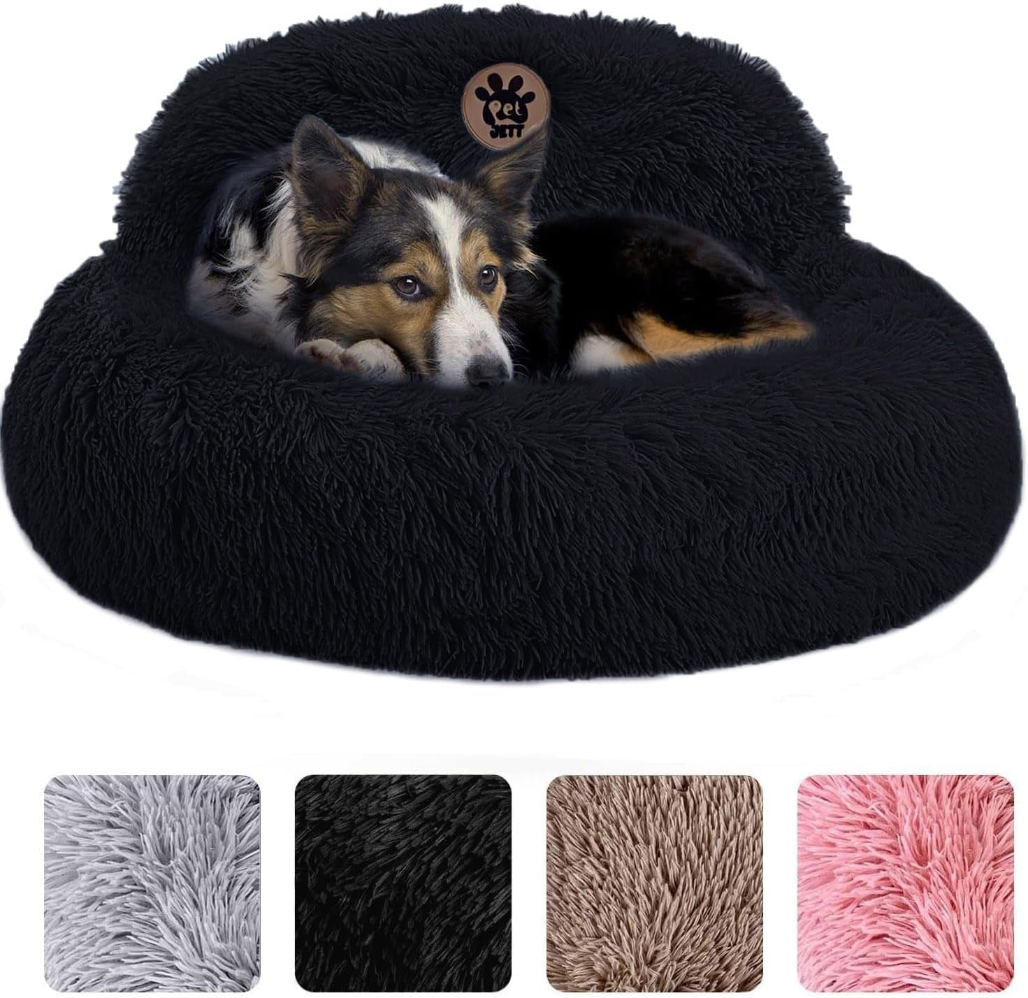 petjett-calming-dog-bed-medium-size-dog-30-donut-bed-washable-dog-bed-anti-slip-super-soft-fluffy-plush-round-dog-bed-anti-anxiety-premium-comfort-pet-bed-fits-dogs-upto-45-lbs-dark-grey