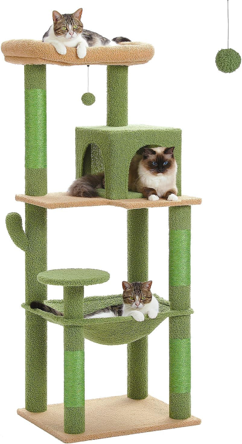 muttros-mushroom-cat-tree-tower-with-removable-scratcher-large-hammock-condo-perch-3-sisal-posts-multi-level-cat-tree-for-indoor-cats-cute-cat-tower-for-small-space-homes