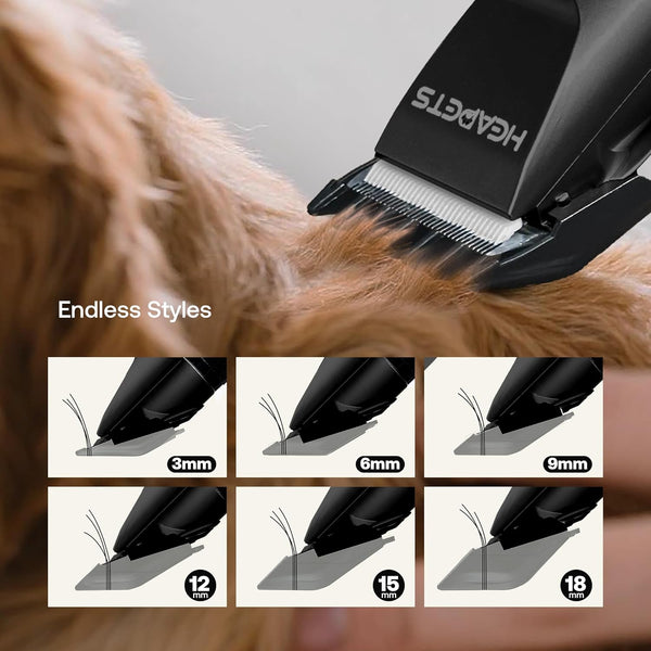 HEAPETS Dog Hair Clippers for Grooming Kit and Dog Paw Trimmer Nail Grinder for Grooming, Low Noise Rechargeable Cordless, Shaver Grooming Supplies for Pet Cats Dogs (Black, White)7