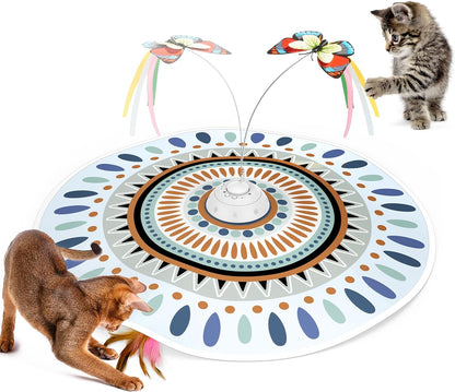 Potaroma Cat Toys Chargeable, 3In1 Hide and Seek, Interactive Fun | Automatic Fluttering Butterfly, Moving Feather, Kitten Wand, Indoor Kitty Exercise Kicker 22.8 Inch Cover for All Breeds7