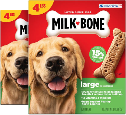Milk-Bone Original Medium Dog Biscuits, 10 Lb Box | 280+ Treats, Classic Meaty Taste, Crunchy Dog Treats for Dogs 20-50Lbs, 15% Protein, 12 Vitamins & Minerals, Made in the USA15