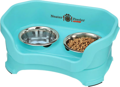 Neater Pet Brands Neater Feeder Deluxe Mess Proof Dog Bowls Elevated for Large Dogs over 40 Lbs, Made in USA, No Spill Raised Dog Food Bowl Stand Feeding Station, Food and Water Bowl Set, Black24