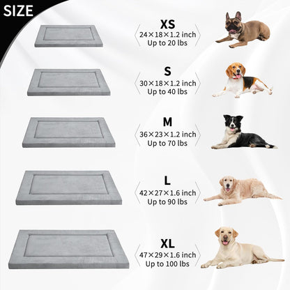 Dog Bed for Crate, Medium/Large Dogs Crate Bed,Washable Dog Beds Kennel Mat | Pet Beds Mat W/ Soft Wavy Plush Comfortable Anti-Slip Sleeping Mattress for Dogs & Cats,Gray5