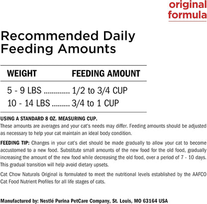 Purina Cat Chow Naturals with Added Vitamins, Minerals and Nutrients Dry Cat Food, Naturals Original - (Pack of 4) 3.15 Lb. Bags6