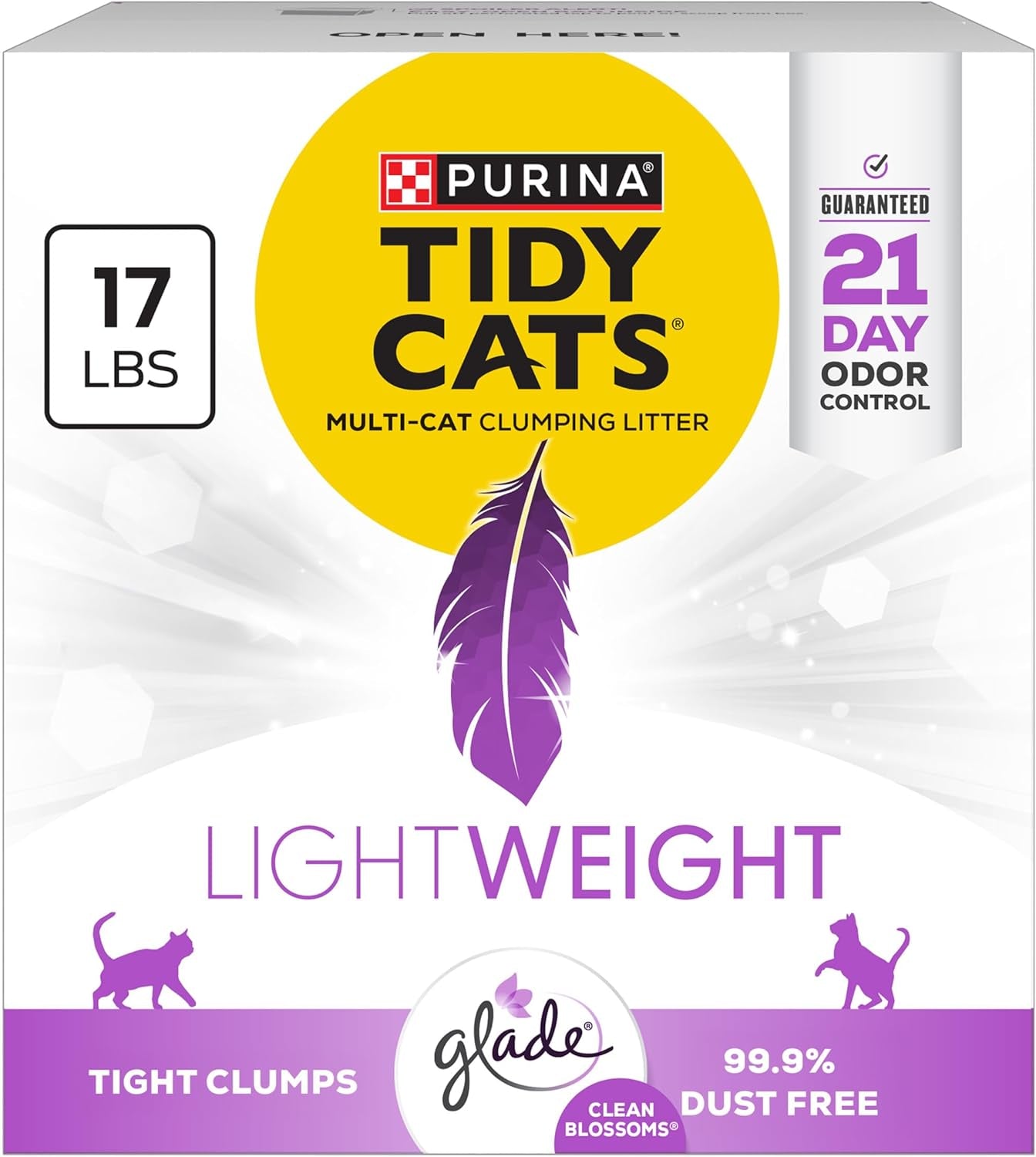 purina-tidy-cats-lightweight-with-glade-clean-blossoms-multi-cat-clumping-low-dust-scented-cat-litter-17-lb-box